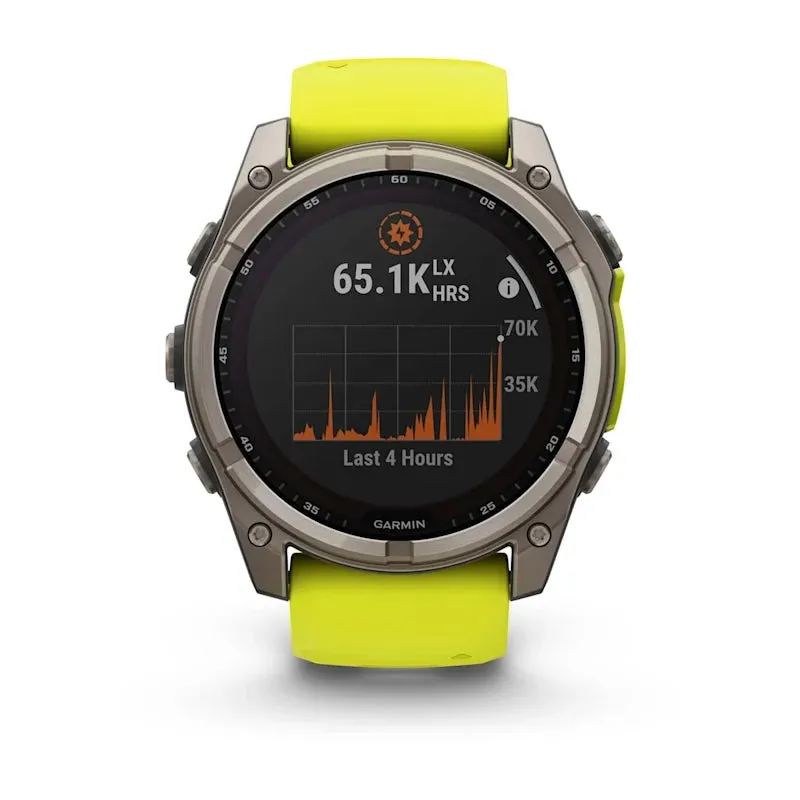 * Fenix 8 - 47 Mm, Solar, Sapphire Titanium With Amp Yellow Silicone Band