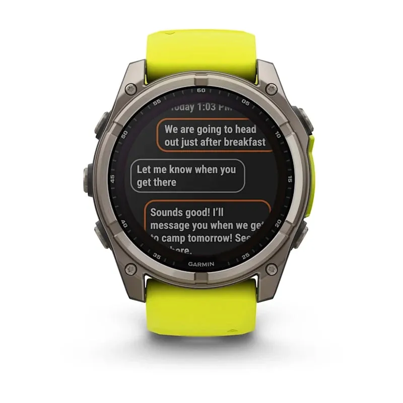 * Fenix 8 - 47 Mm, Solar, Sapphire Titanium With Amp Yellow Silicone Band