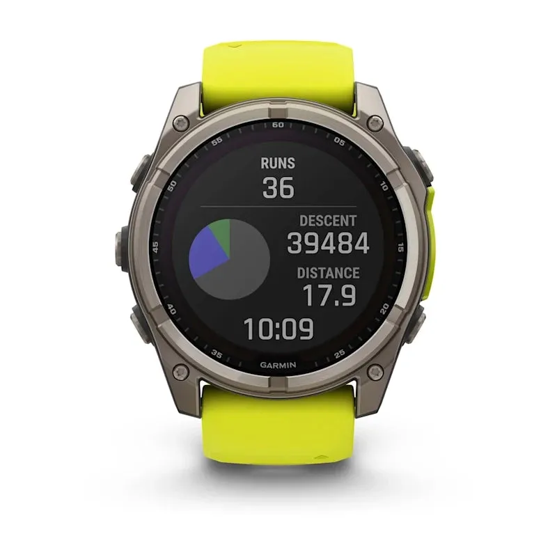 * Fenix 8 - 47 Mm, Solar, Sapphire Titanium With Amp Yellow Silicone Band