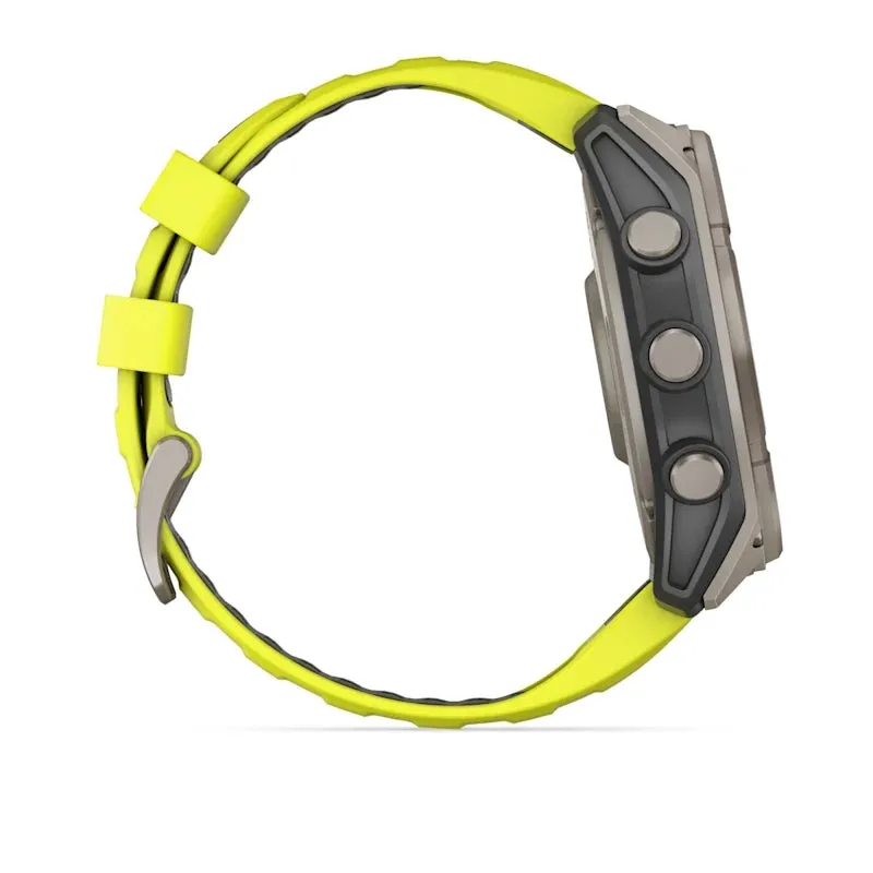 * Fenix 8 - 47 Mm, Solar, Sapphire Titanium With Amp Yellow Silicone Band