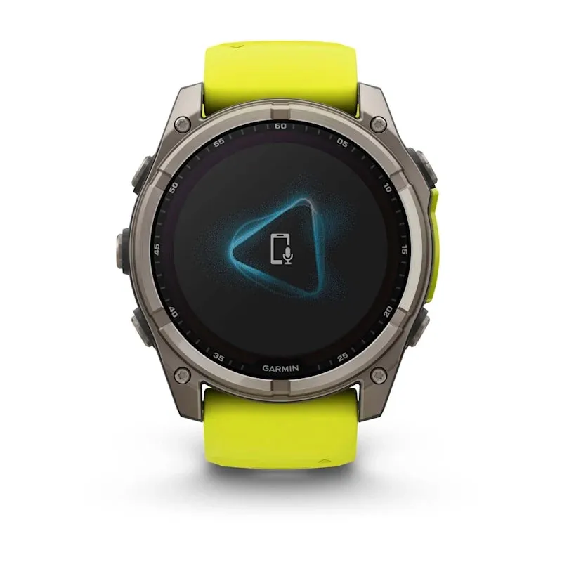 * Fenix 8 - 47 Mm, Solar, Sapphire Titanium With Amp Yellow Silicone Band