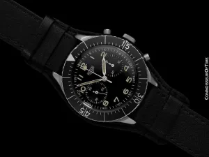 1960's Heuer Bundeswehr 1550SG Vintage Flyback Chronograph Mens Watch - Stainless Steel