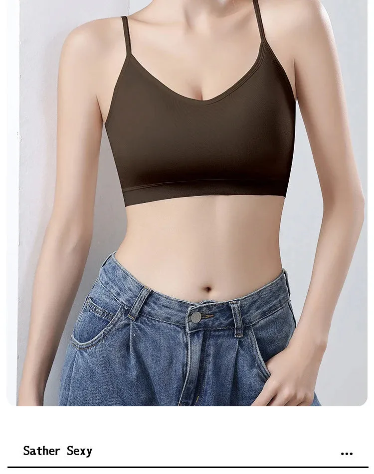 1pcs Ice Silk Seamless Sport Bra - Prevent Sagging, No Steel Ring, Comfortable, Large Size, Sexy Bralette