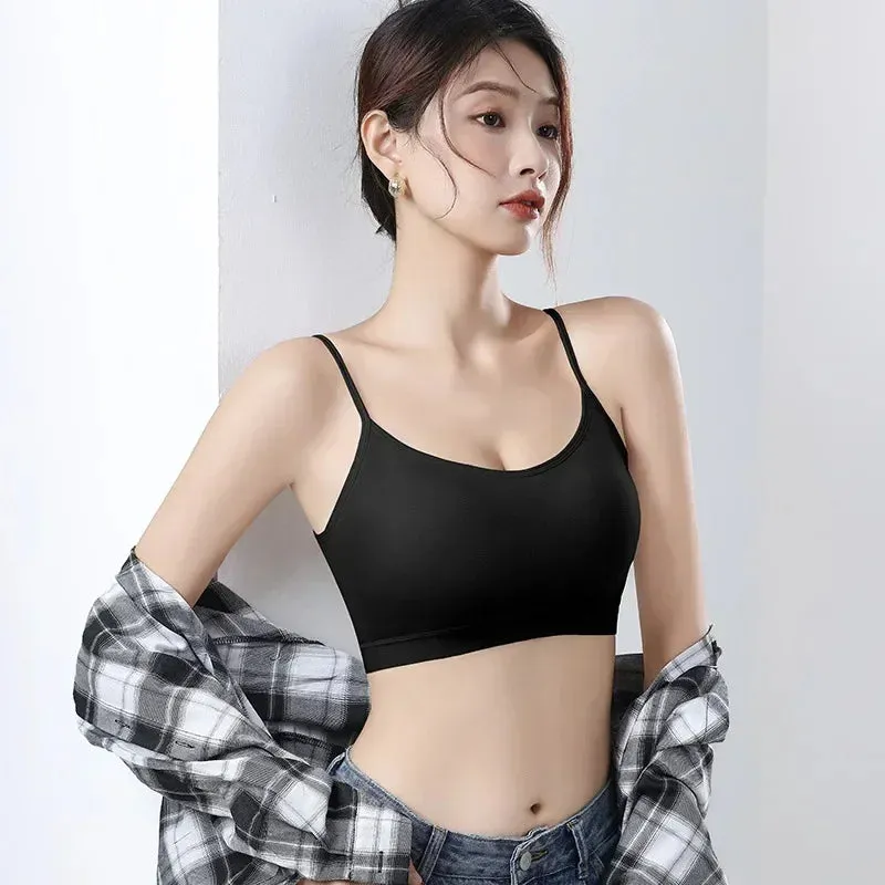 1pcs Ice Silk Seamless Sport Bra - Prevent Sagging, No Steel Ring, Comfortable, Large Size, Sexy Bralette