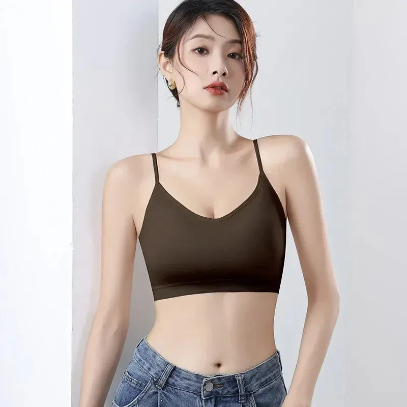 1pcs Ice Silk Seamless Sport Bra - Prevent Sagging, No Steel Ring, Comfortable, Large Size, Sexy Bralette