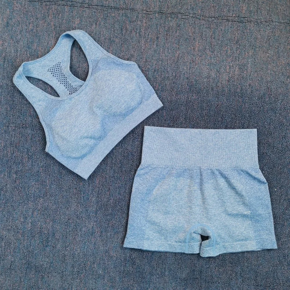 2021 Sexy Bra Seamless Shorts Leggings And Top Yoga Set sports Tracksuit For Women Workout Gym Clothing Sport Clothes Gym Set