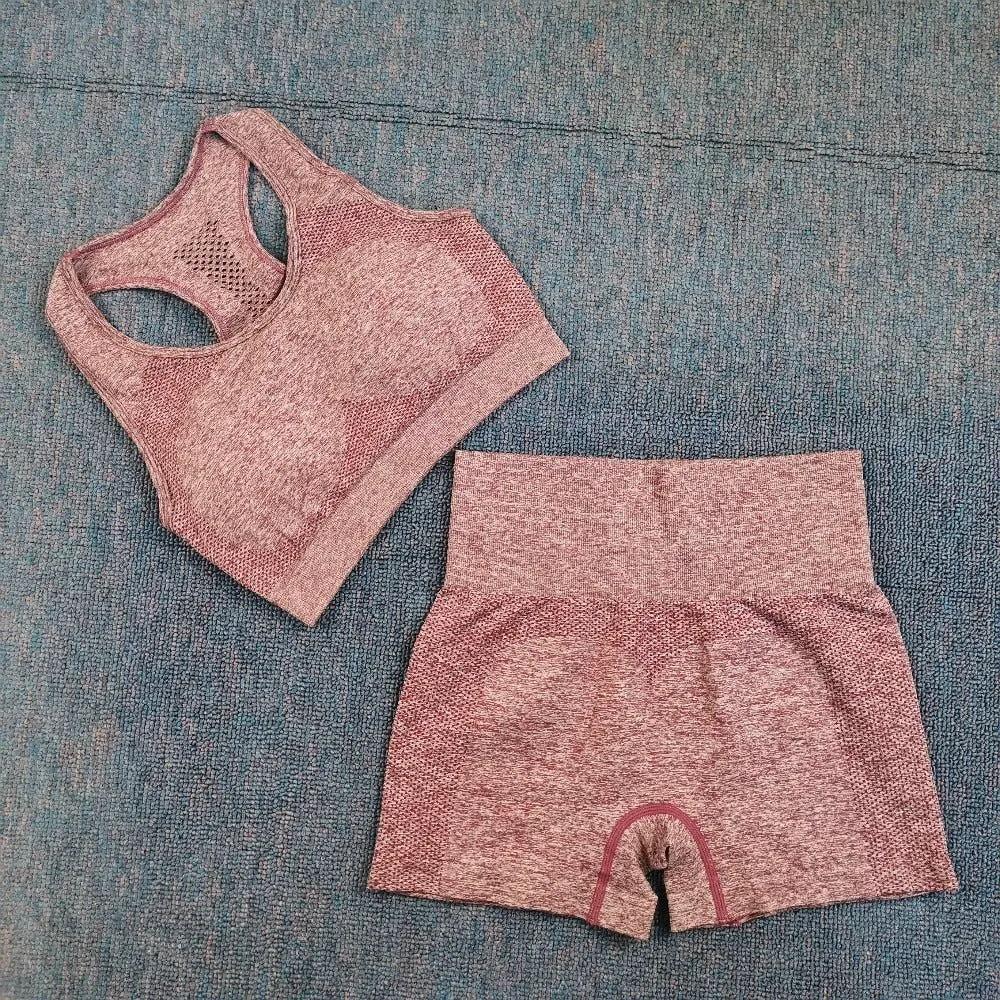 2021 Sexy Bra Seamless Shorts Leggings And Top Yoga Set sports Tracksuit For Women Workout Gym Clothing Sport Clothes Gym Set