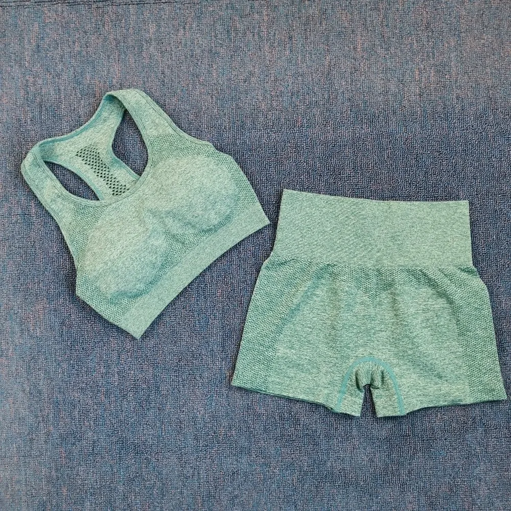 2021 Sexy Bra Seamless Shorts Leggings And Top Yoga Set sports Tracksuit For Women Workout Gym Clothing Sport Clothes Gym Set