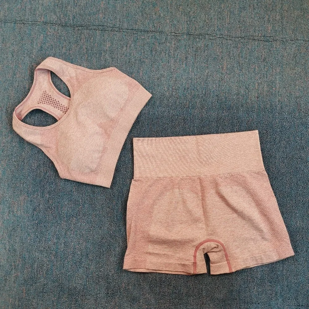 2021 Sexy Bra Seamless Shorts Leggings And Top Yoga Set sports Tracksuit For Women Workout Gym Clothing Sport Clothes Gym Set