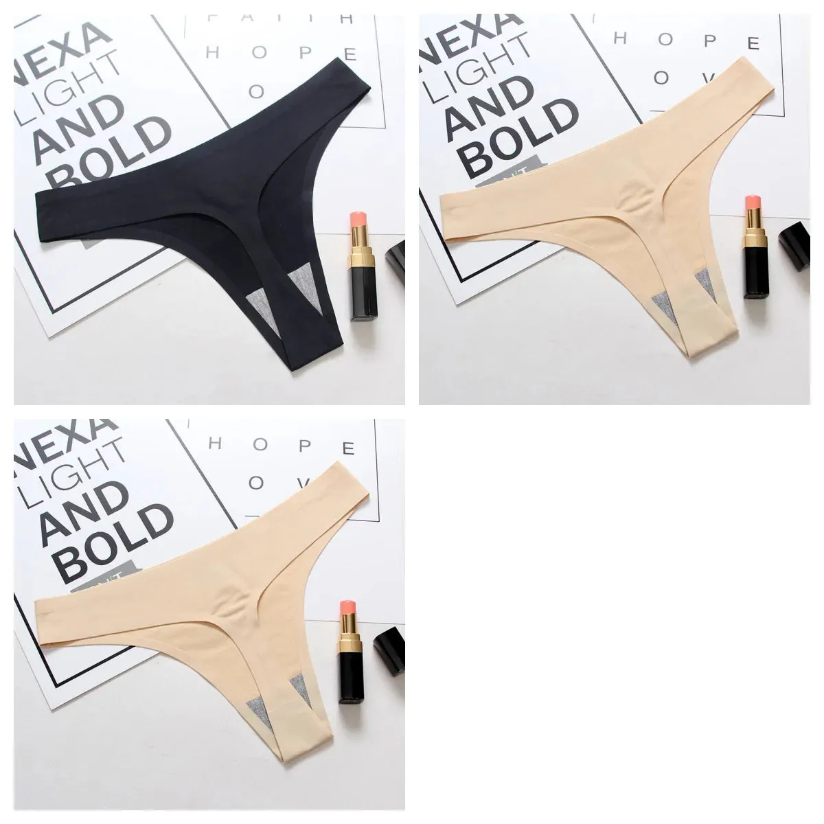 3Pcs Seamless Panties For Women Ice Silk Underwear Female Bikini G-string Thin Lingerie Soft Sports Thongs Summer Panties