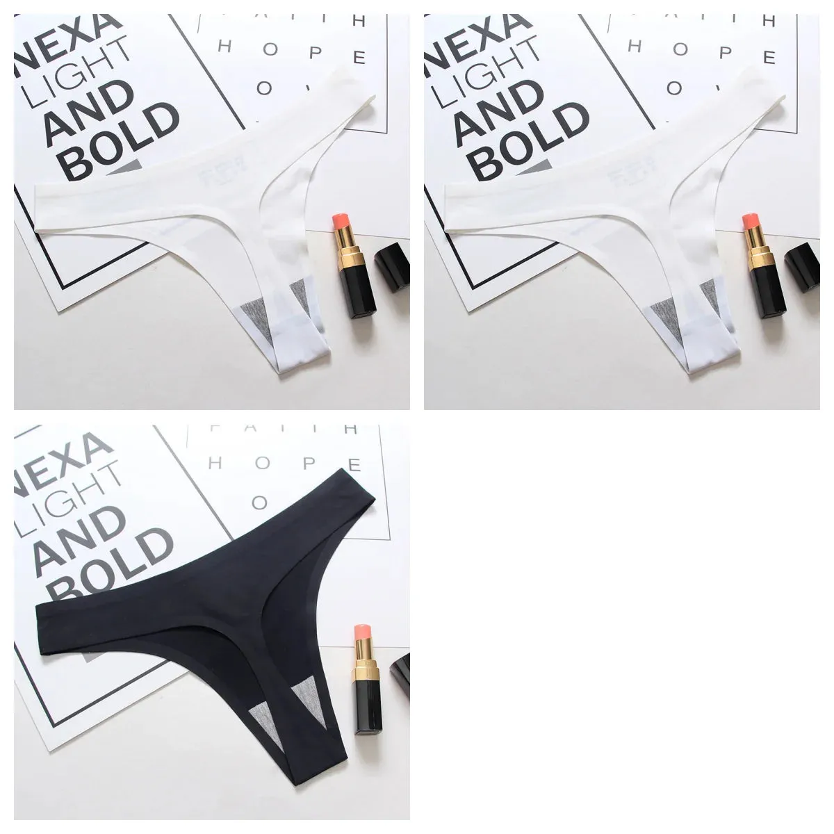 3Pcs Seamless Panties For Women Ice Silk Underwear Female Bikini G-string Thin Lingerie Soft Sports Thongs Summer Panties