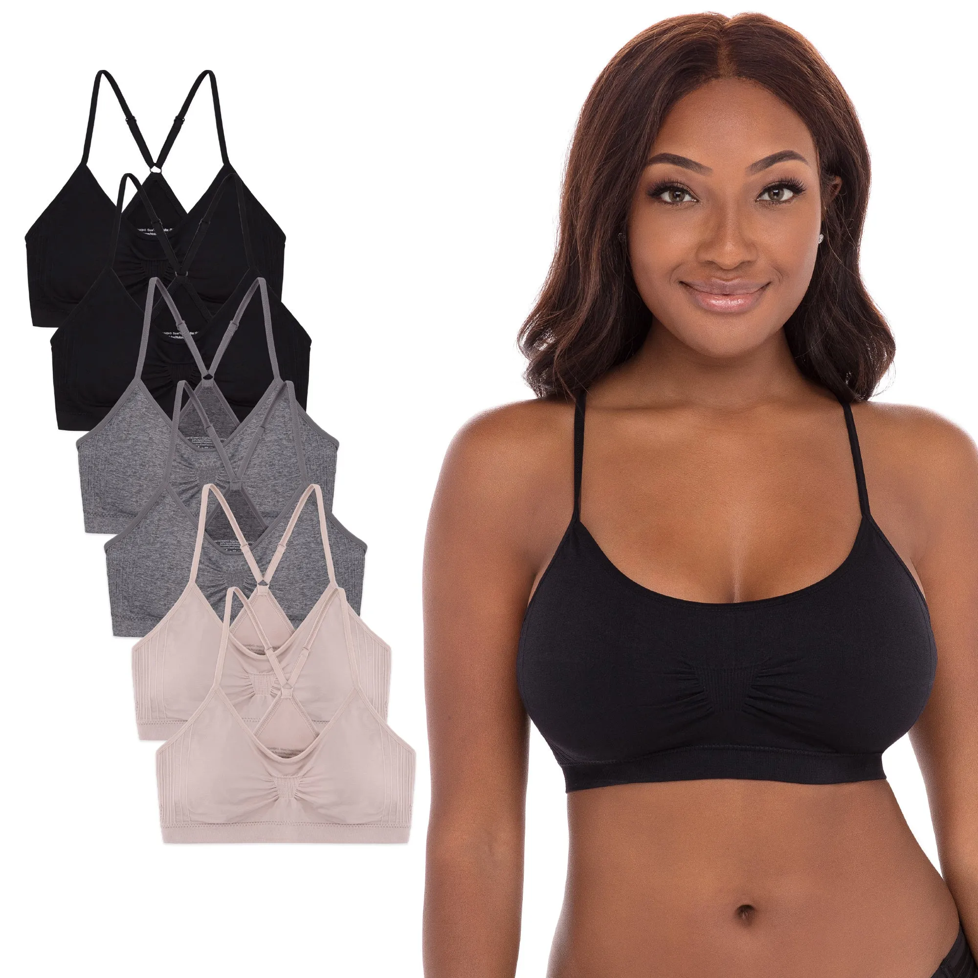 6 Pack Seamless Light Support Sports Bra