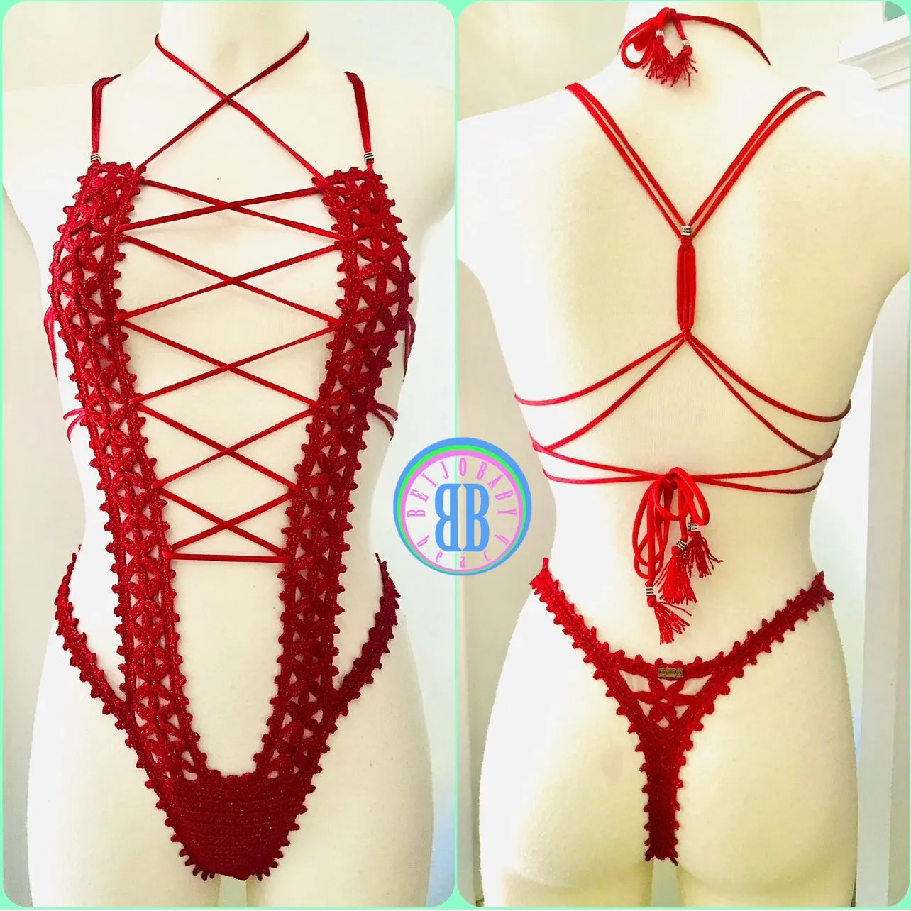 Acapulco Red Crochet Bikini