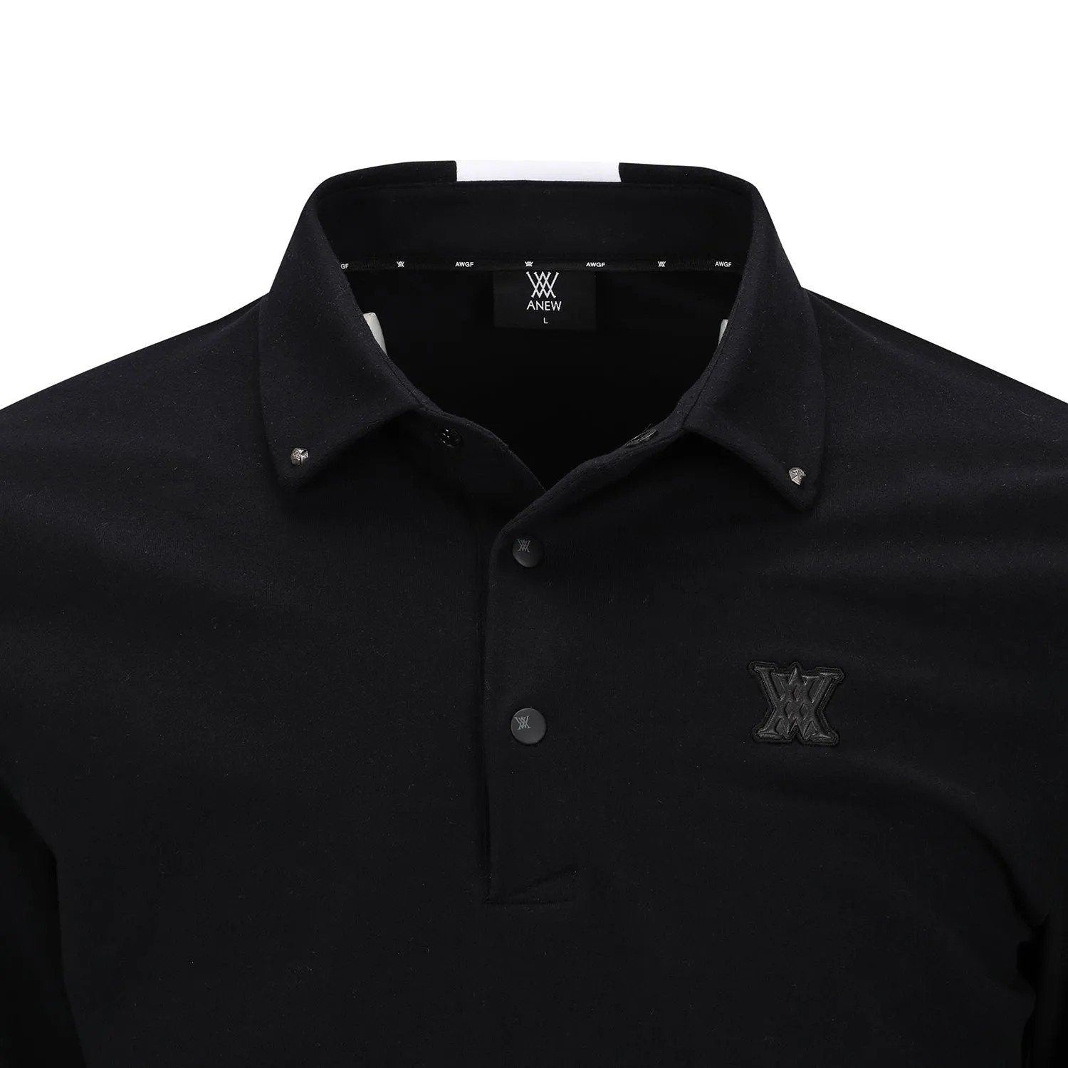 ANEW Golf Men's Collar Back Point L/TS - Black