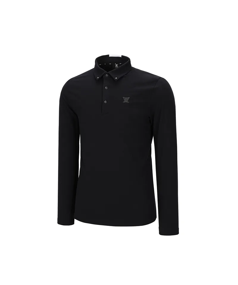 ANEW Golf Men's Collar Back Point L/TS - Black