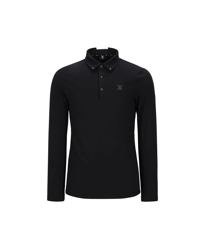 ANEW Golf Men's Collar Back Point L/TS - Black