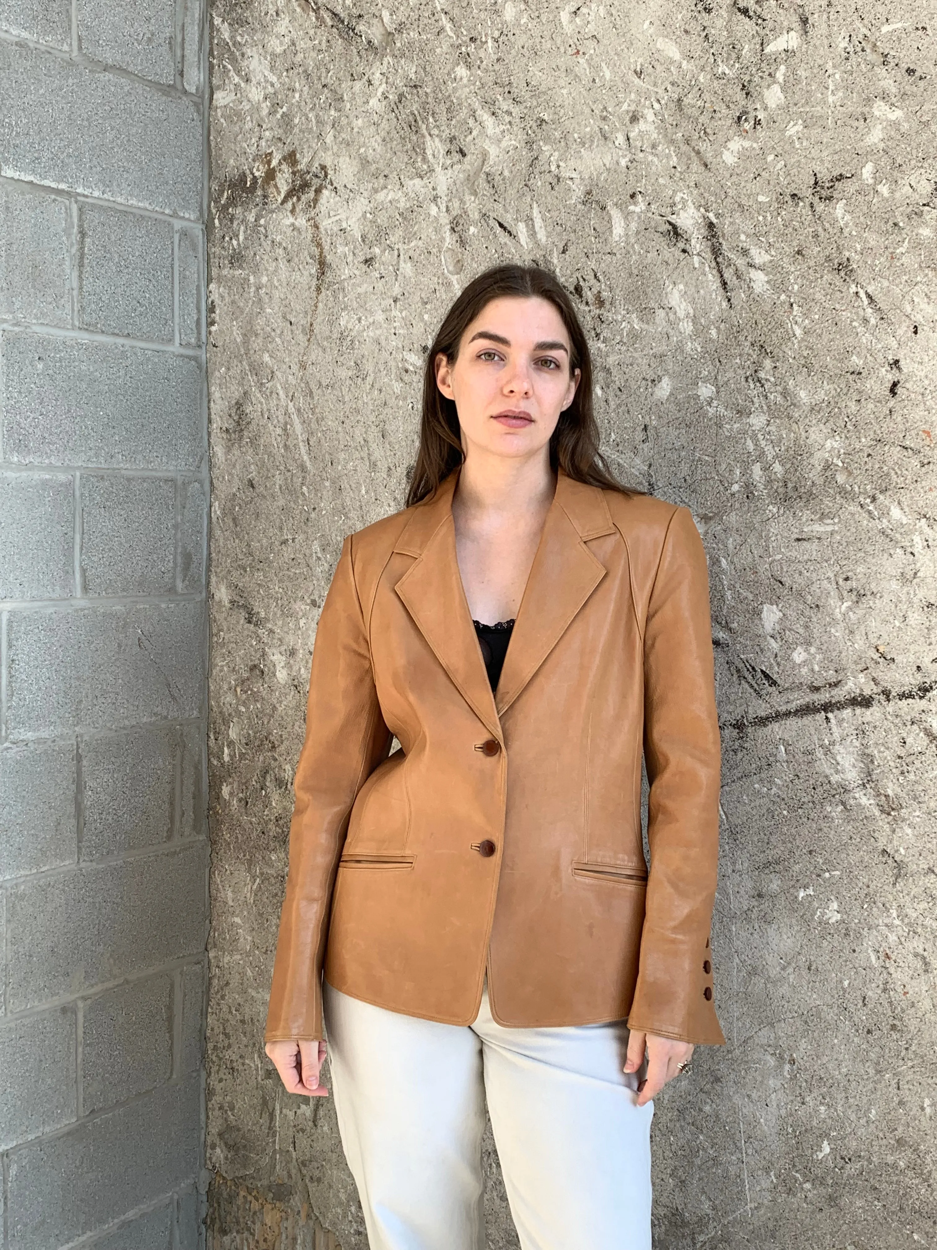 Anne Klein leather blazer