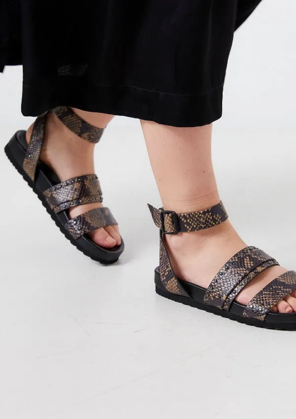 Aster Sandal Brown Snake