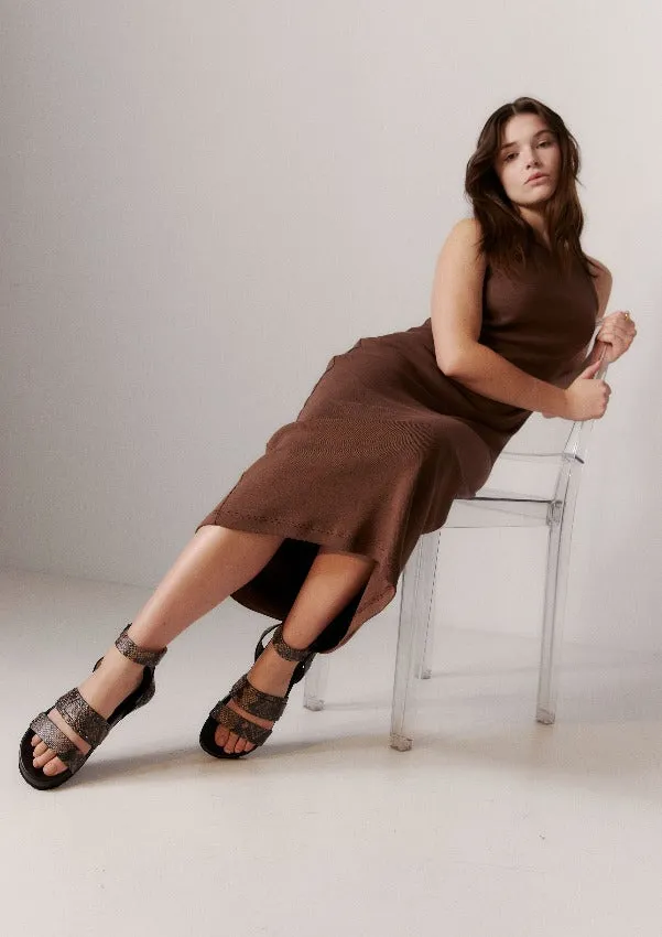 Aster Sandal Brown Snake