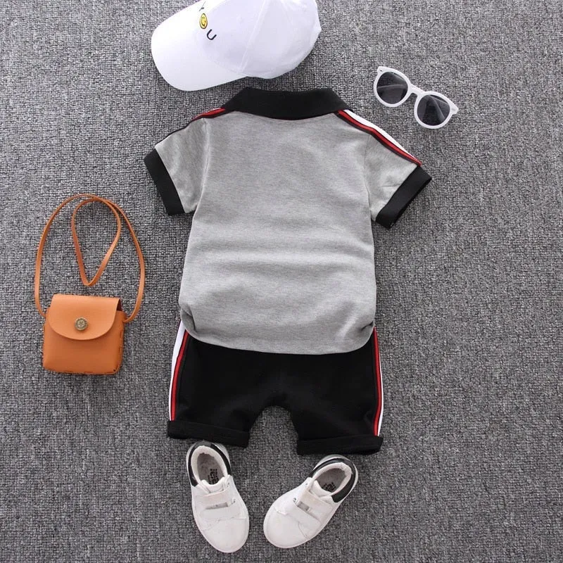 Baby Boy Clothes Sets Summer Casual Cotton Kid Top   Black Shorts Toddler Short Sleeve Golf Sports Outfits