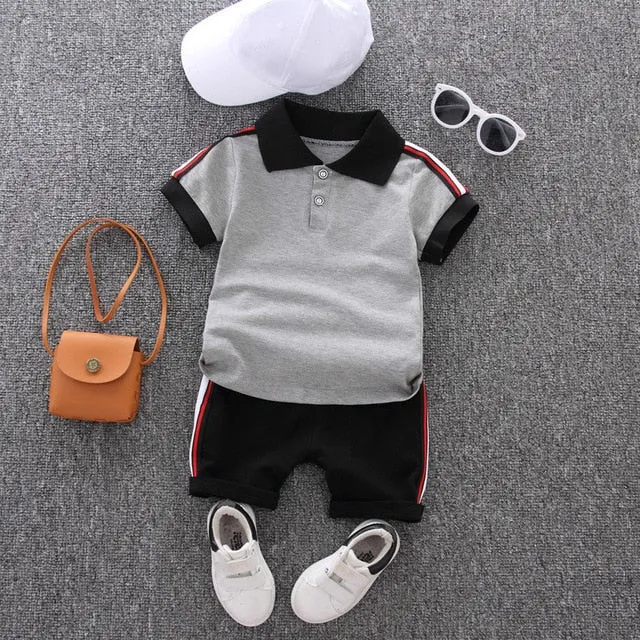 Baby Boy Clothes Sets Summer Casual Cotton Kid Top   Black Shorts Toddler Short Sleeve Golf Sports Outfits