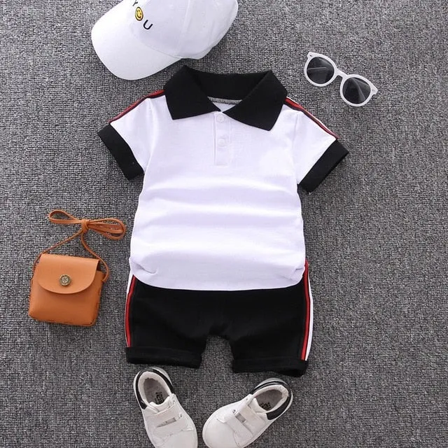 Baby Boy Clothes Sets Summer Casual Cotton Kid Top   Black Shorts Toddler Short Sleeve Golf Sports Outfits