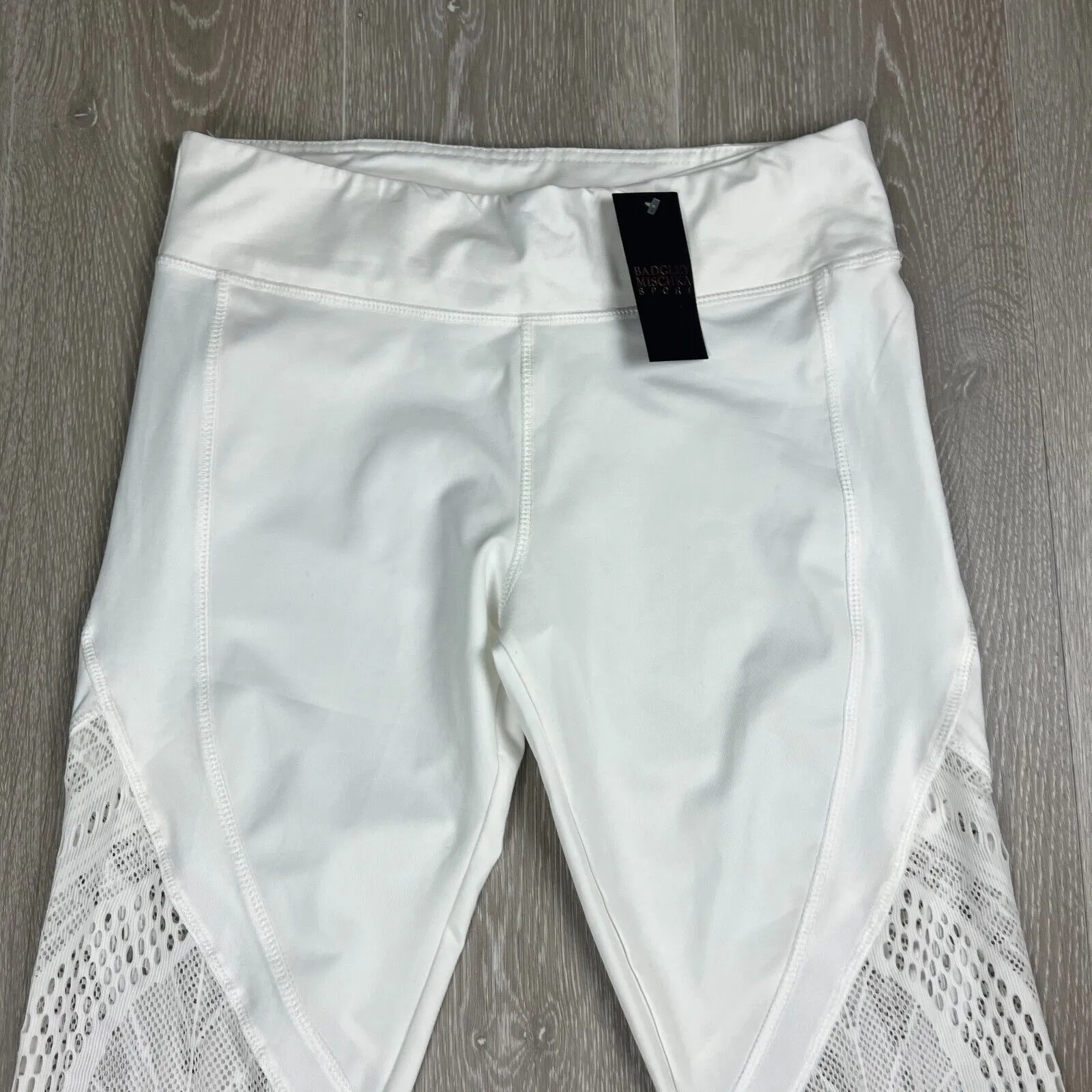 Badgley Mischka Sport Womens White Leggings Size Large (New)