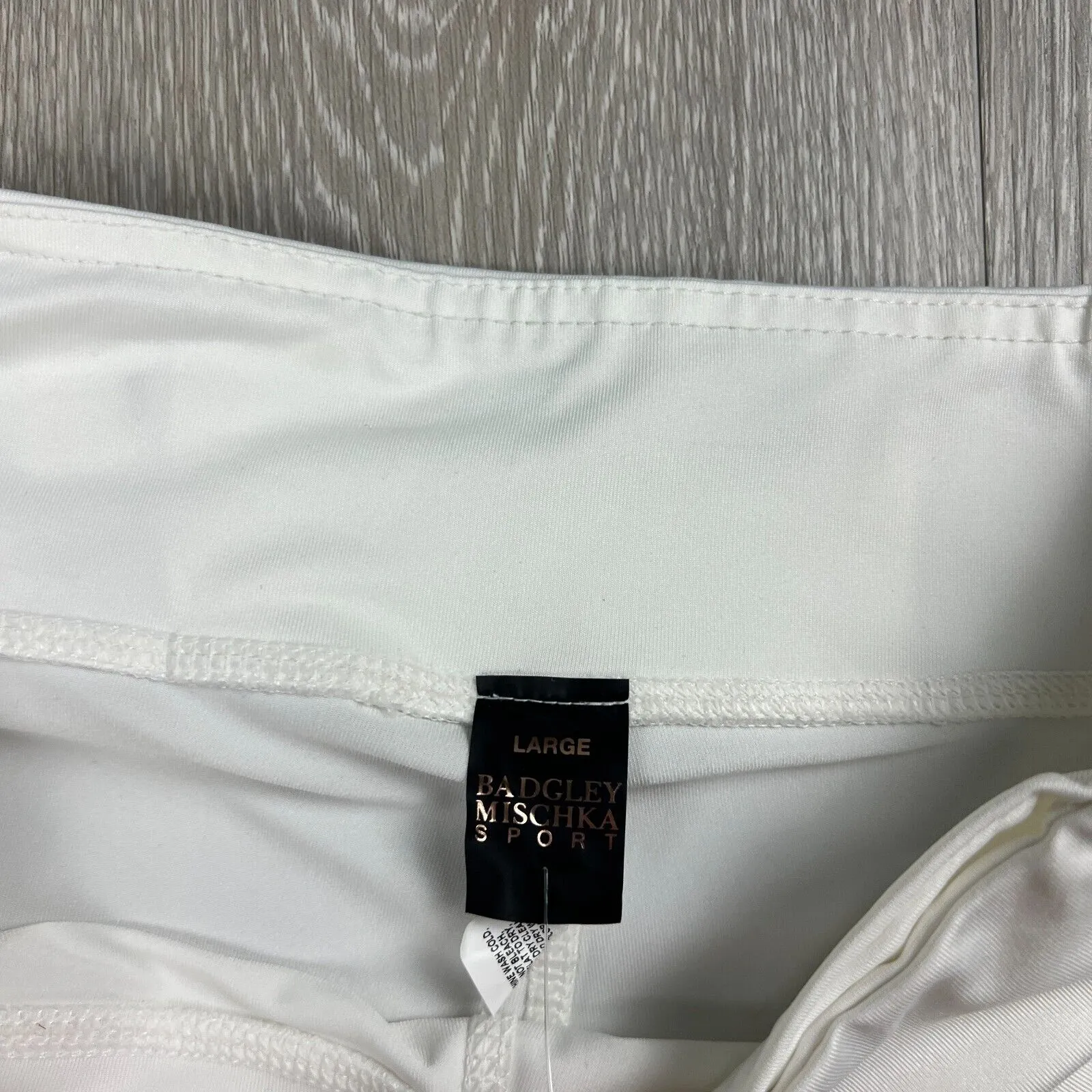 Badgley Mischka Sport Womens White Leggings Size Large (New)