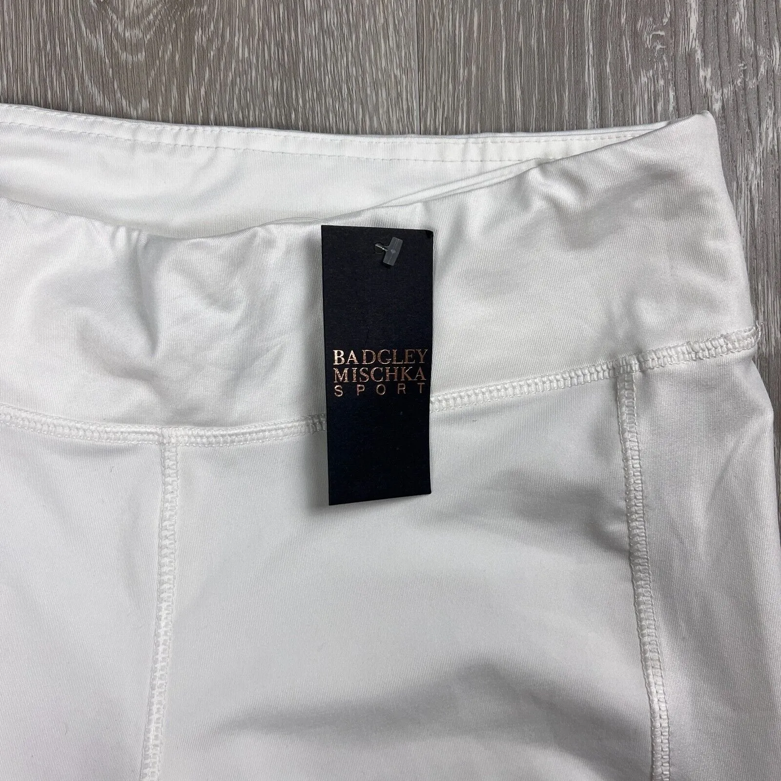 Badgley Mischka Sport Womens White Leggings Size Large (New)