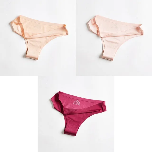 BANNIROU Woman Panties Sexy Thongs Woman Underwear Seamless Sports Female Lingerie T-back G-string For Woman Ice Silk 2021 New