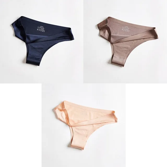 BANNIROU Woman Panties Sexy Thongs Woman Underwear Seamless Sports Female Lingerie T-back G-string For Woman Ice Silk 2021 New