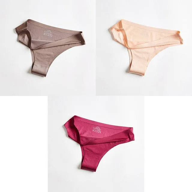 BANNIROU Woman Panties Sexy Thongs Woman Underwear Seamless Sports Female Lingerie T-back G-string For Woman Ice Silk 2021 New
