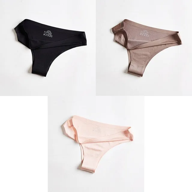 BANNIROU Woman Panties Sexy Thongs Woman Underwear Seamless Sports Female Lingerie T-back G-string For Woman Ice Silk 2021 New
