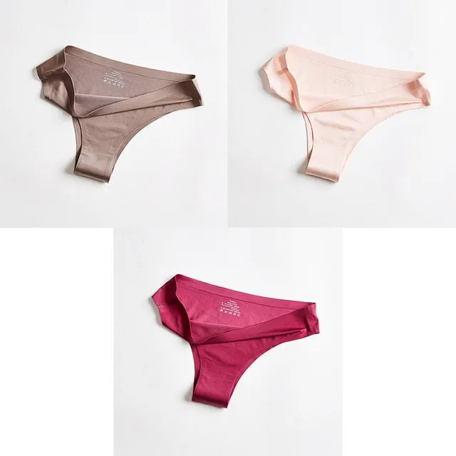 BANNIROU Woman Panties Sexy Thongs Woman Underwear Seamless Sports Female Lingerie T-back G-string For Woman Ice Silk 2021 New