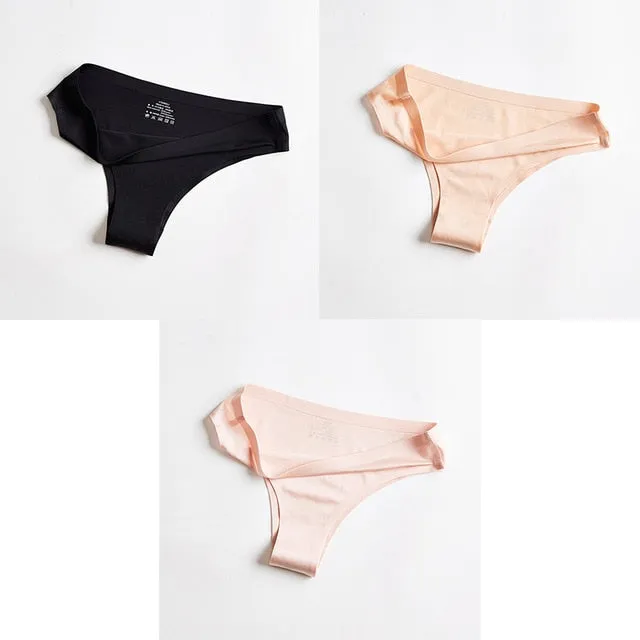 BANNIROU Woman Panties Sexy Thongs Woman Underwear Seamless Sports Female Lingerie T-back G-string For Woman Ice Silk 2021 New