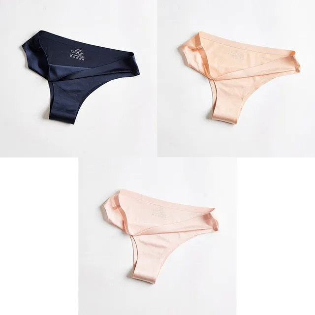 BANNIROU Woman Panties Sexy Thongs Woman Underwear Seamless Sports Female Lingerie T-back G-string For Woman Ice Silk 2021 New
