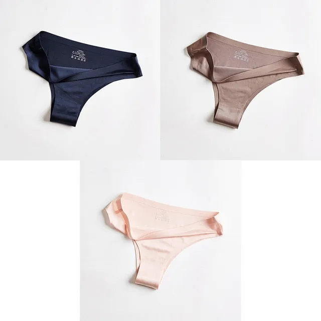 BANNIROU Woman Panties Sexy Thongs Woman Underwear Seamless Sports Female Lingerie T-back G-string For Woman Ice Silk 2021 New