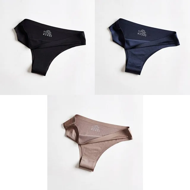 BANNIROU Woman Panties Sexy Thongs Woman Underwear Seamless Sports Female Lingerie T-back G-string For Woman Ice Silk 2021 New