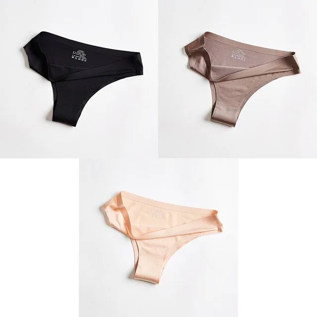 BANNIROU Woman Panties Sexy Thongs Woman Underwear Seamless Sports Female Lingerie T-back G-string For Woman Ice Silk 2021 New