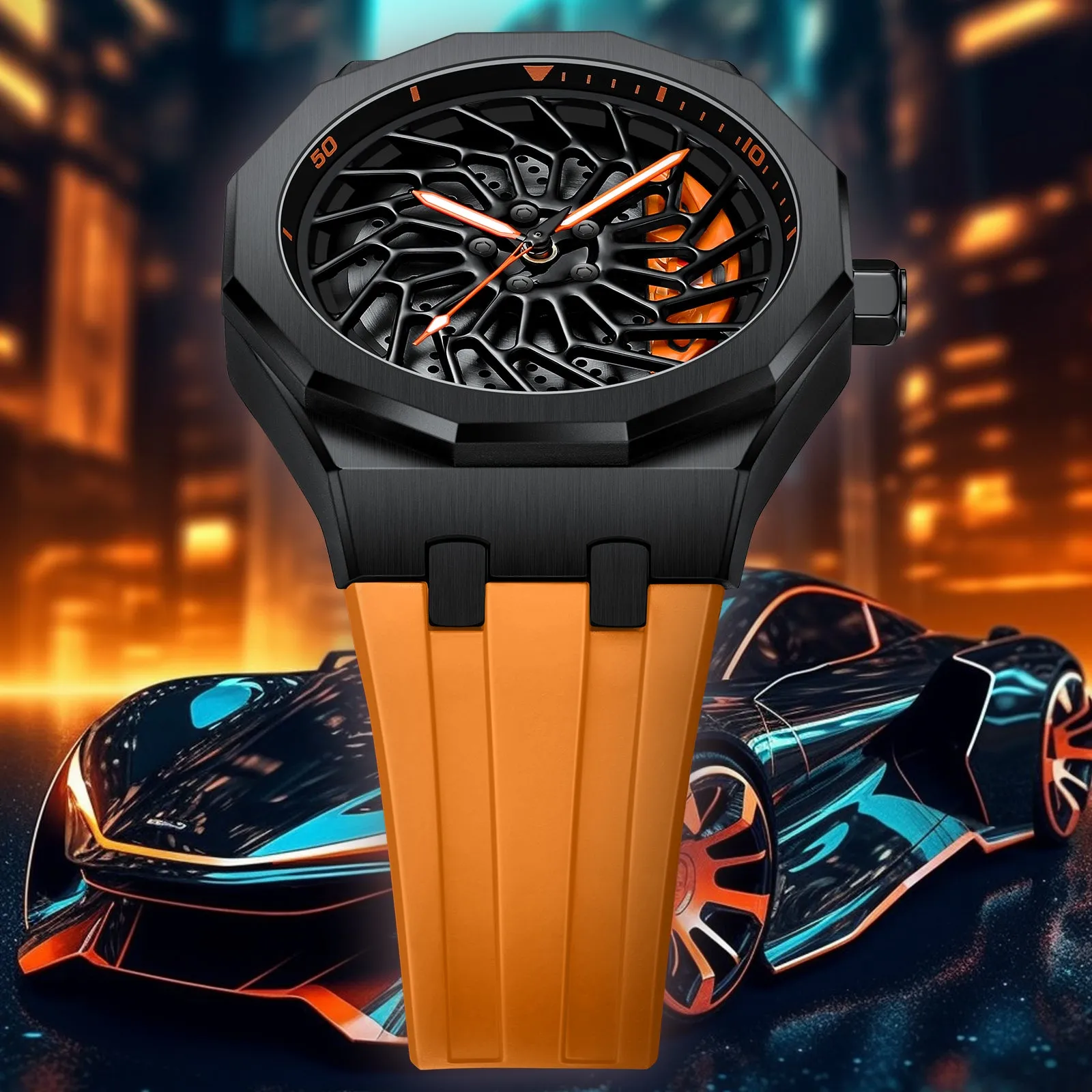 Barenio Spinning Car Rim Watch - i8   G55 Edition