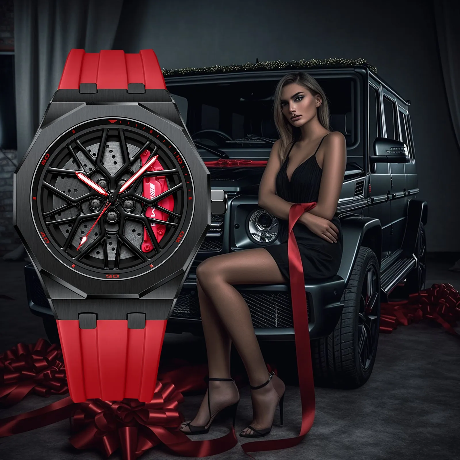 Barenio Spinning Car Rim Watch - i8   G55 Edition