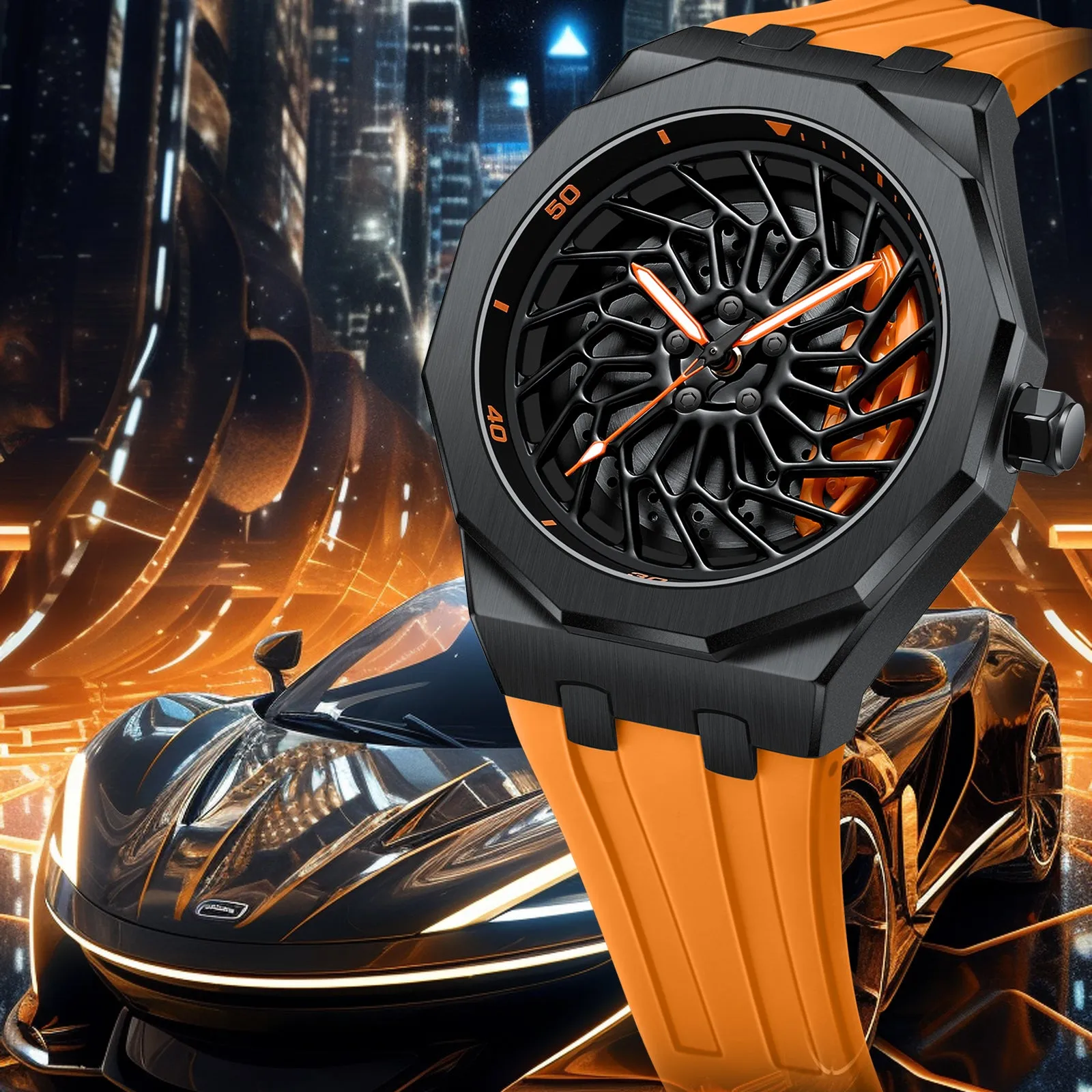 Barenio Spinning Car Rim Watch - i8   G55 Edition