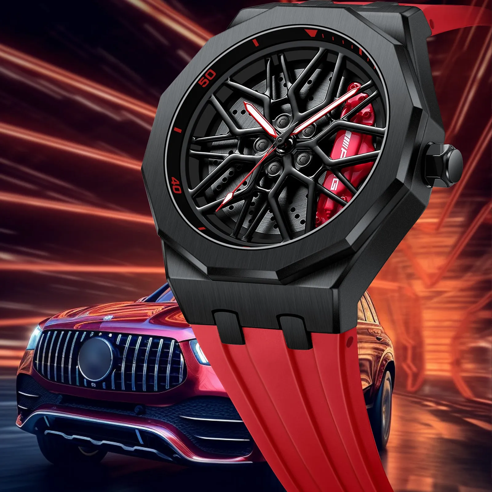 Barenio Spinning Car Rim Watch - i8   G55 Edition