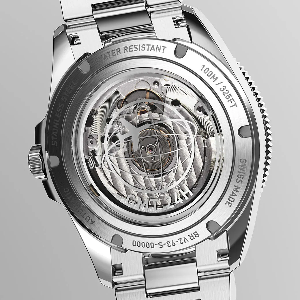 Bell & Ross BRV2-93 GMT Black Steel BRV293-BL-ST/SST