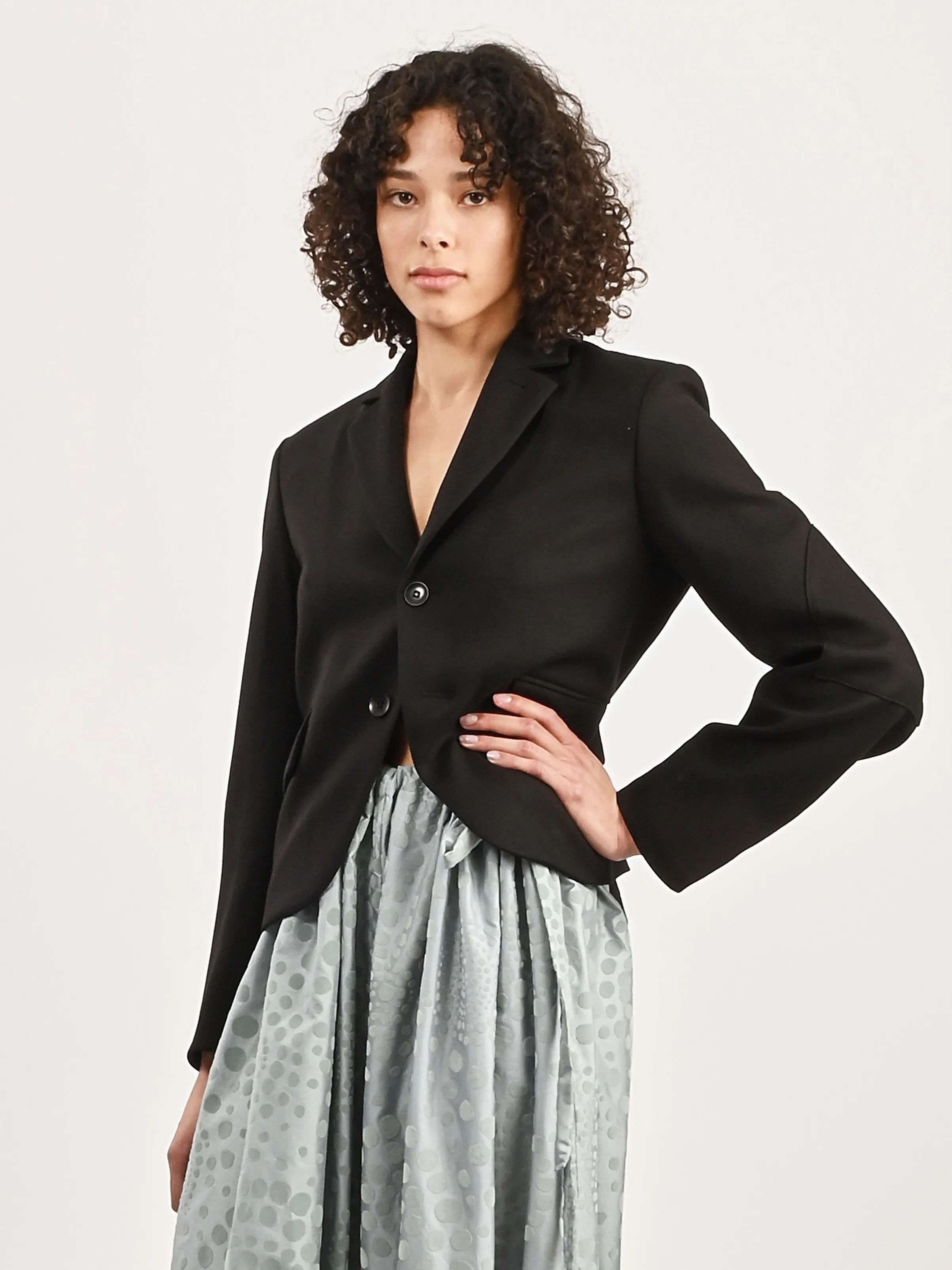 Black Cavalier Twill Shrunken Blazer