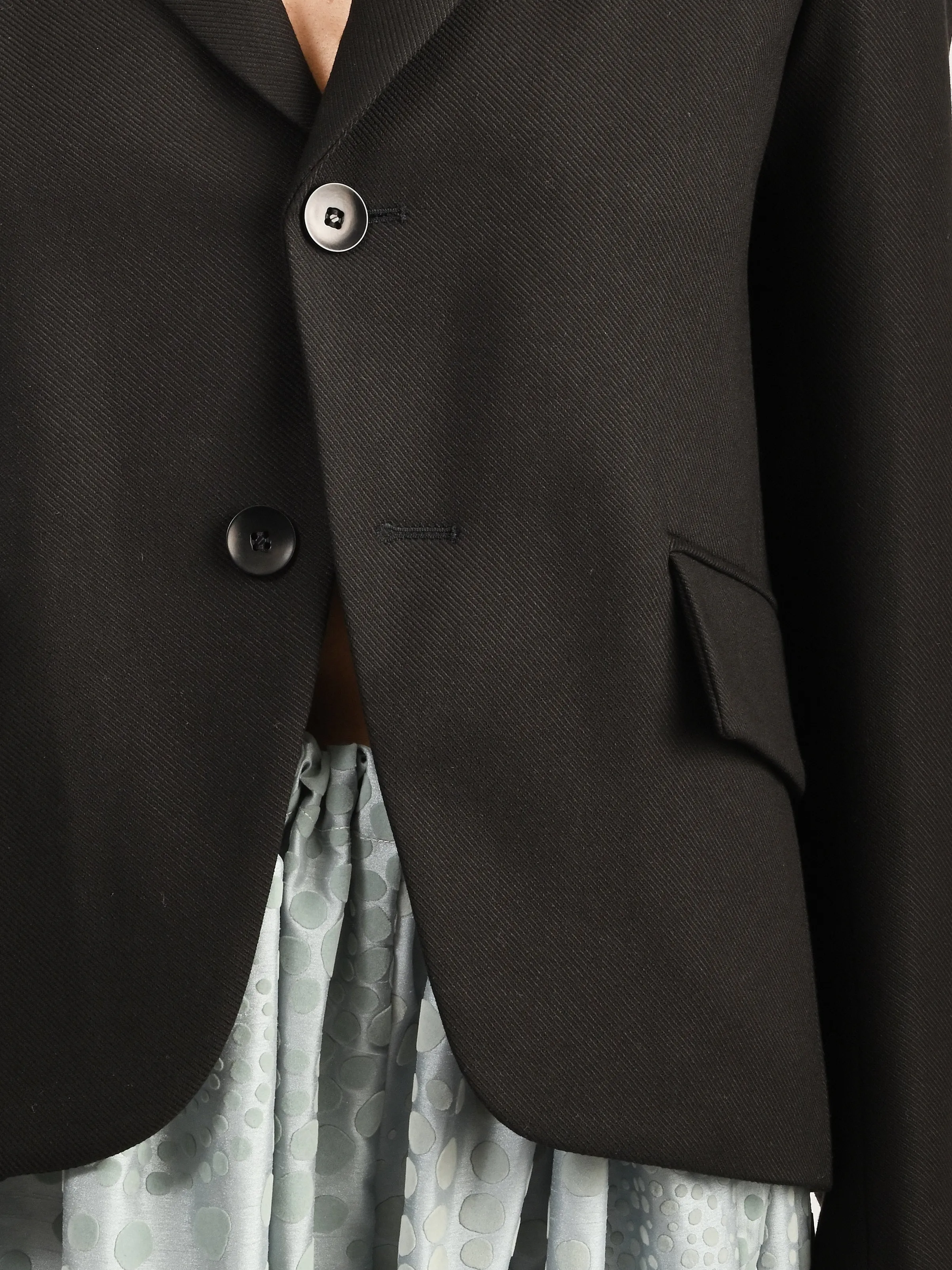 Black Cavalier Twill Shrunken Blazer
