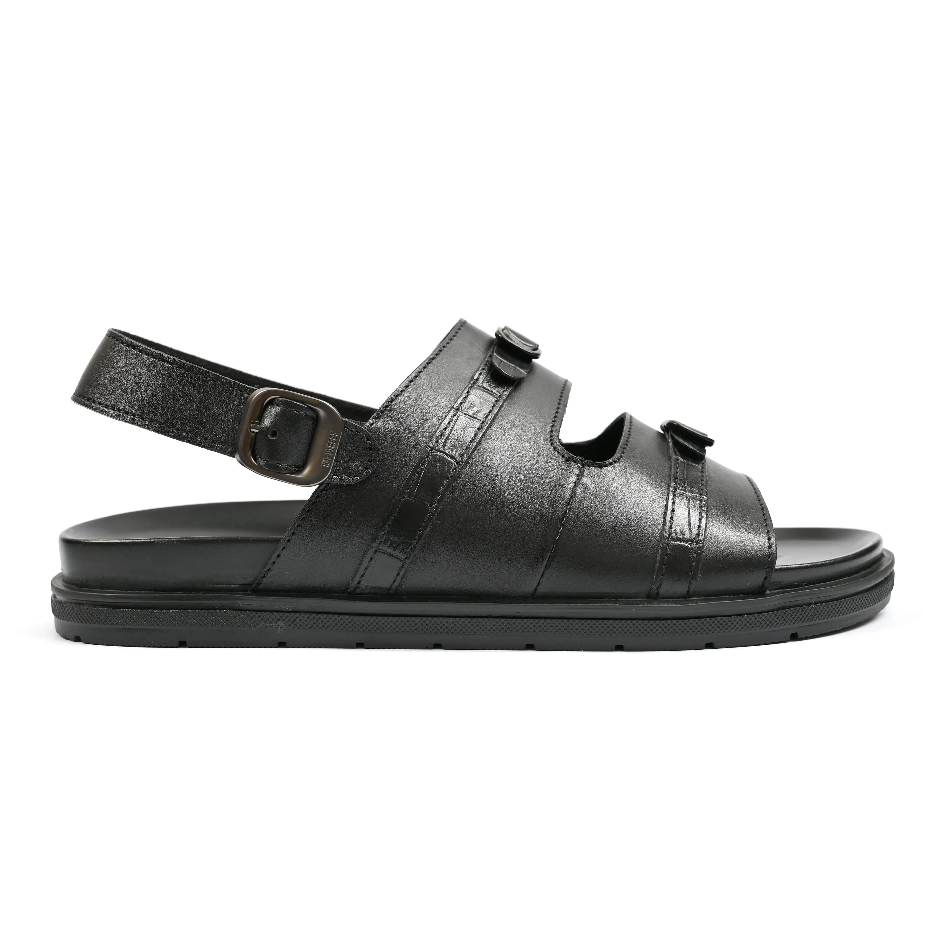 BLACK LEATHER EVA SANDAL