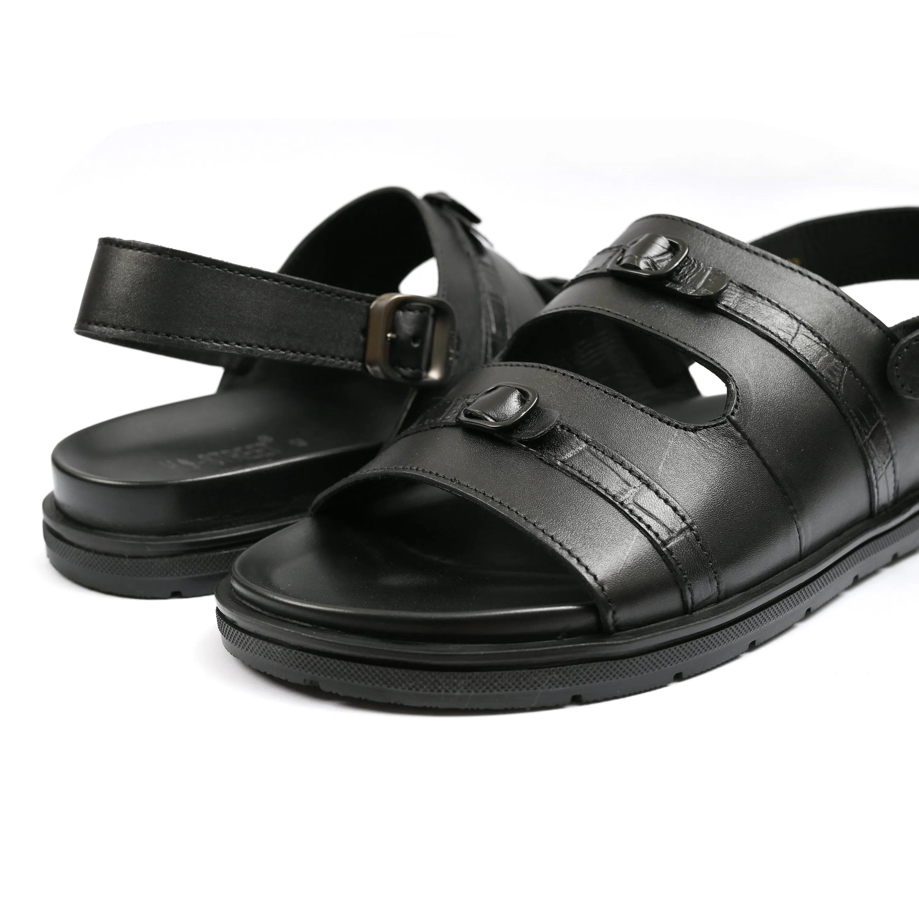 BLACK LEATHER EVA SANDAL