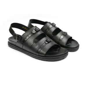 BLACK LEATHER EVA SANDAL