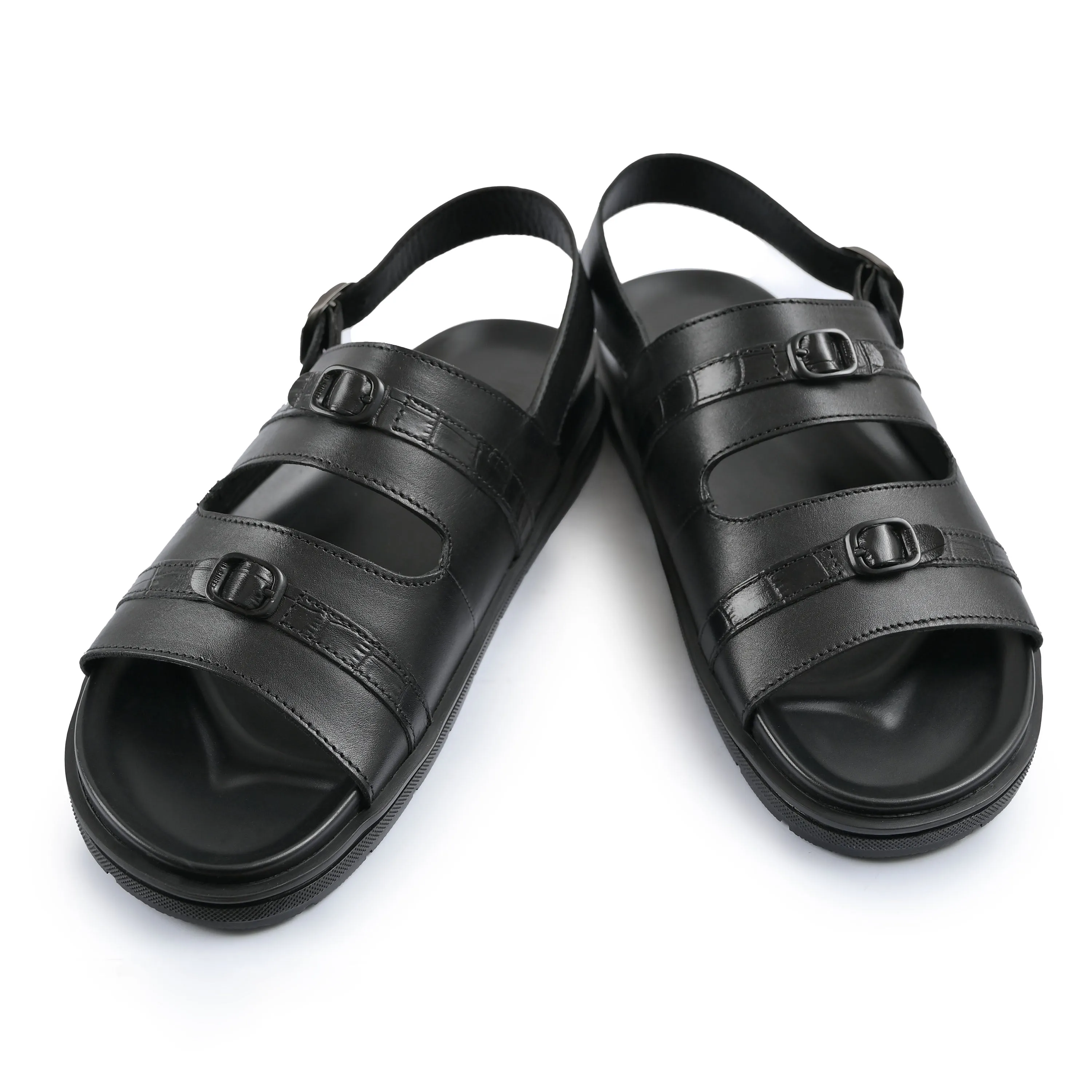 BLACK LEATHER EVA SANDAL
